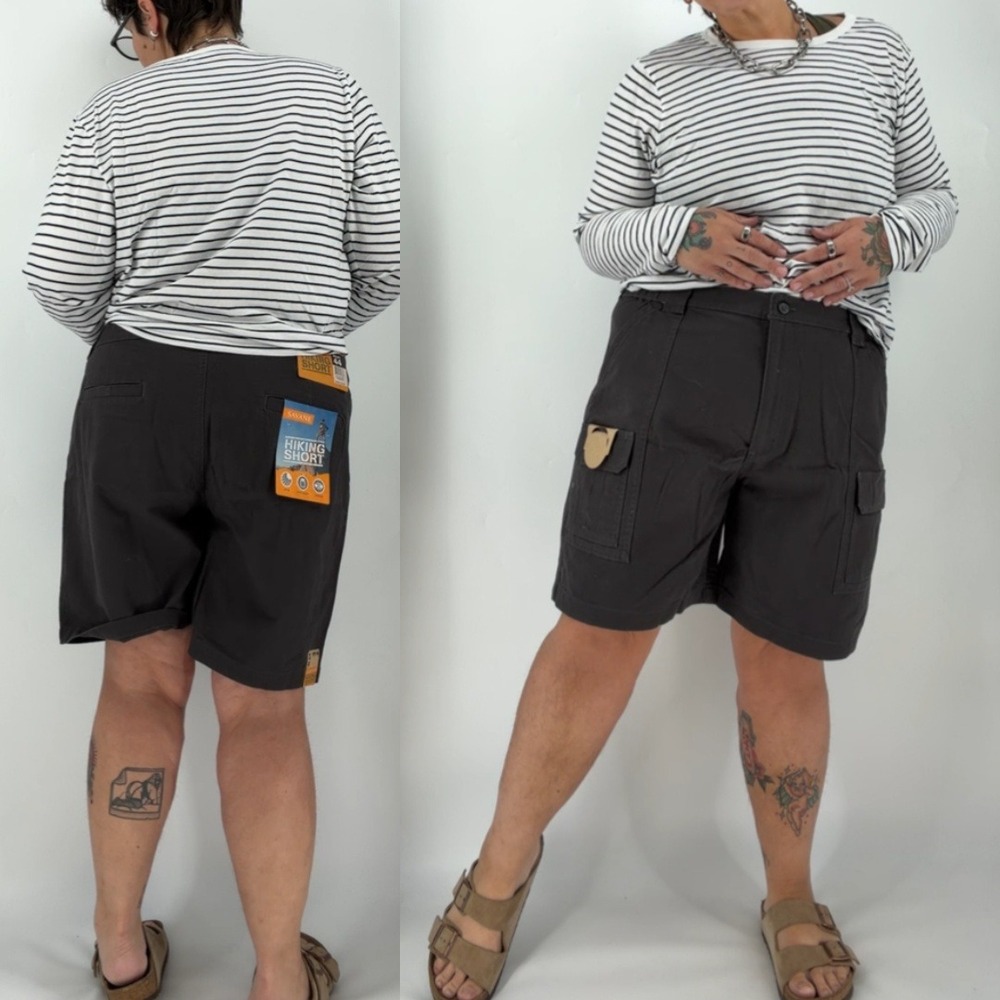 Vintage Savane Mens Hiking Shorts Outdoor Tech Pocket Cargo Size 44 plus size